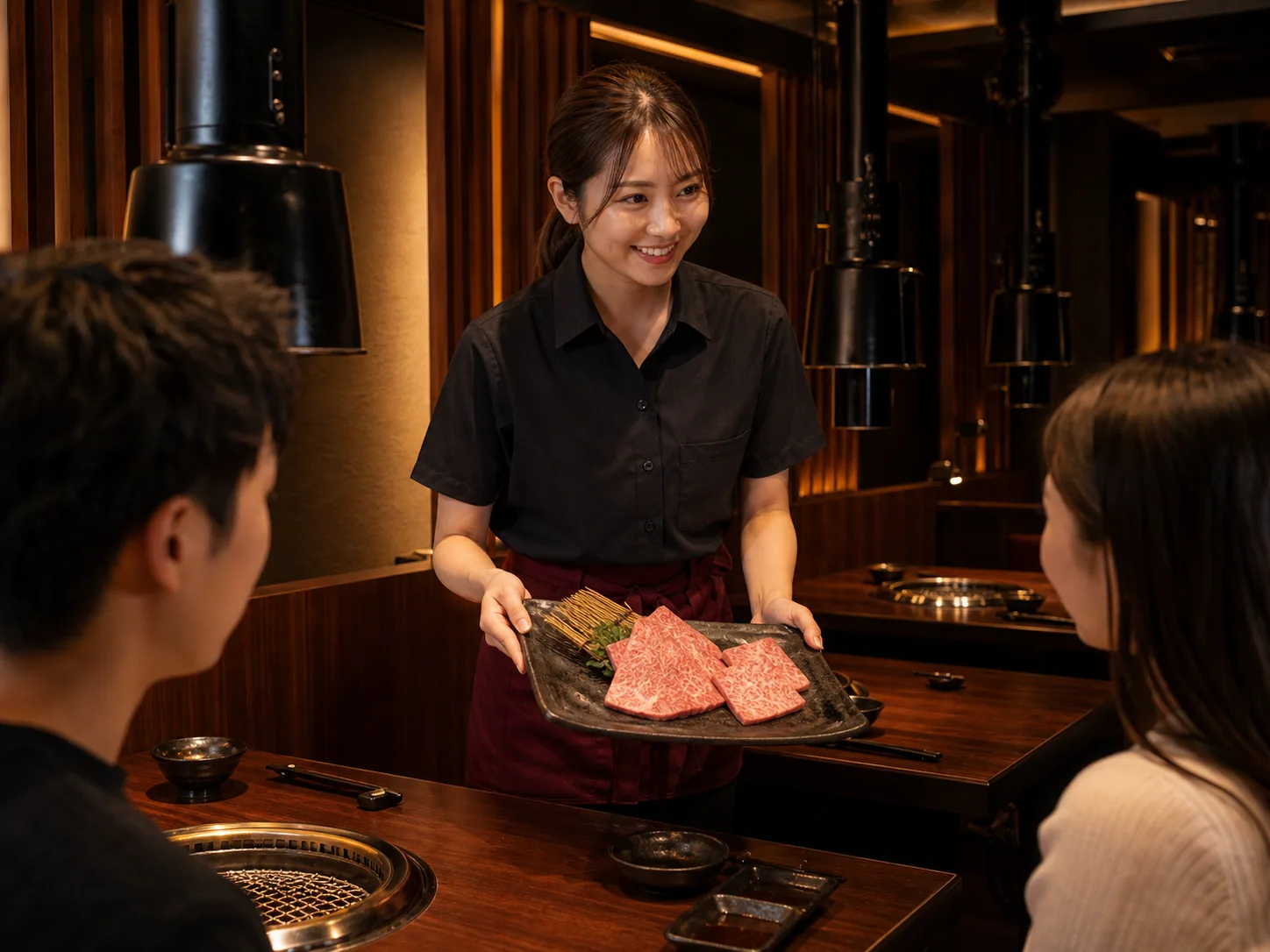 スタッフの接客写真（AI生成サンプル）