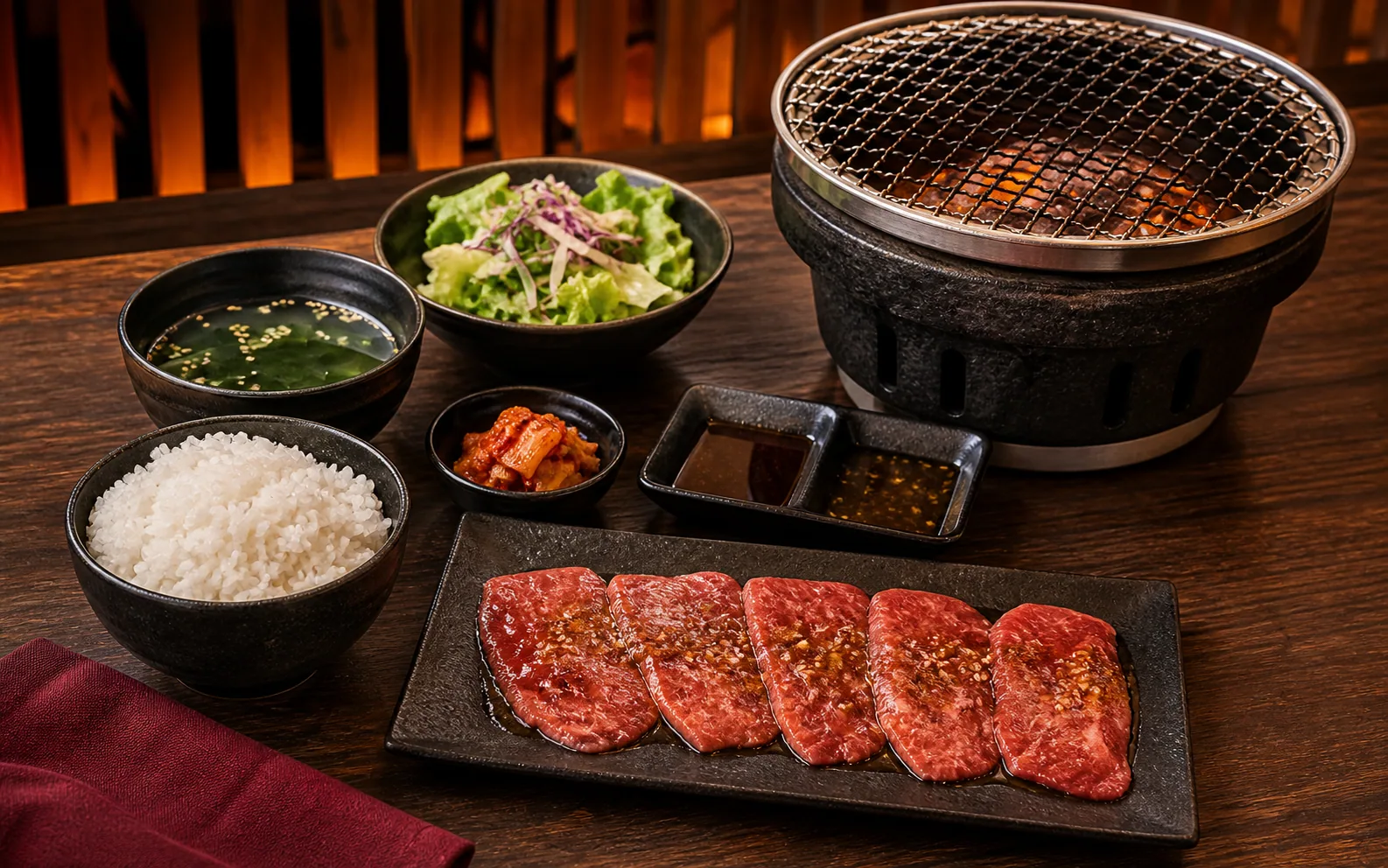 炭火焼肉ランチ(AI生成サンプル)