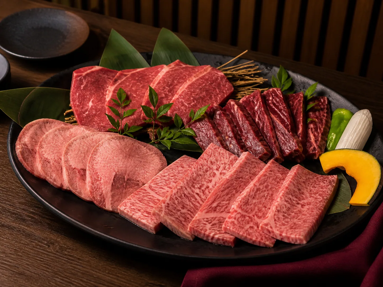 炎雅ファミリー盛り|高崎市の炭火焼肉 炎雅(AI生成サンプル画像)