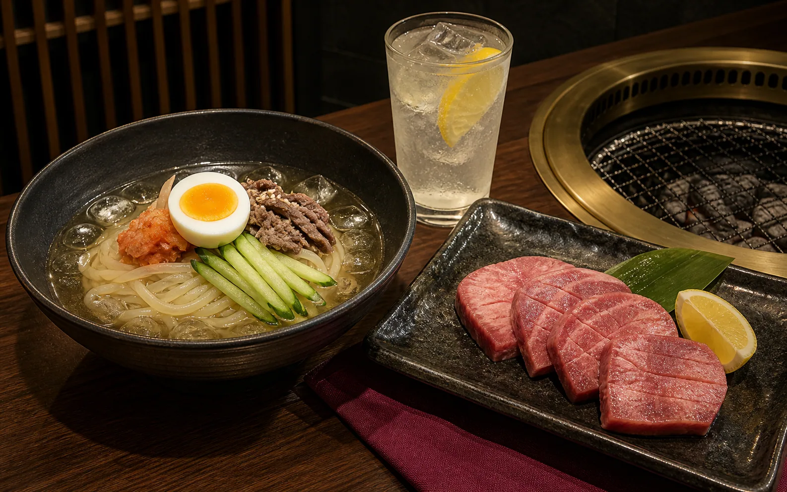 夏の冷麺と厚切りタン塩セット（サンプル）